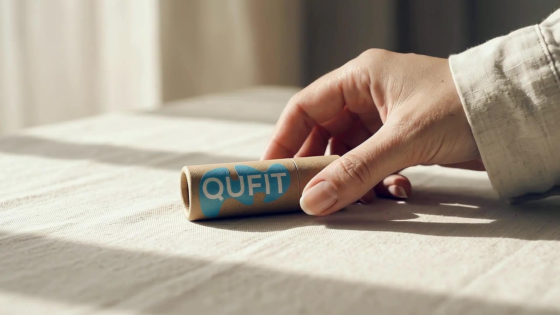 Qufit Stick in use — sensory support for mindful eating
